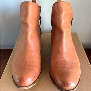 Lucky Brand Basonta or Basel bootie. Tan/brown/chipmunk color leather. Size 8